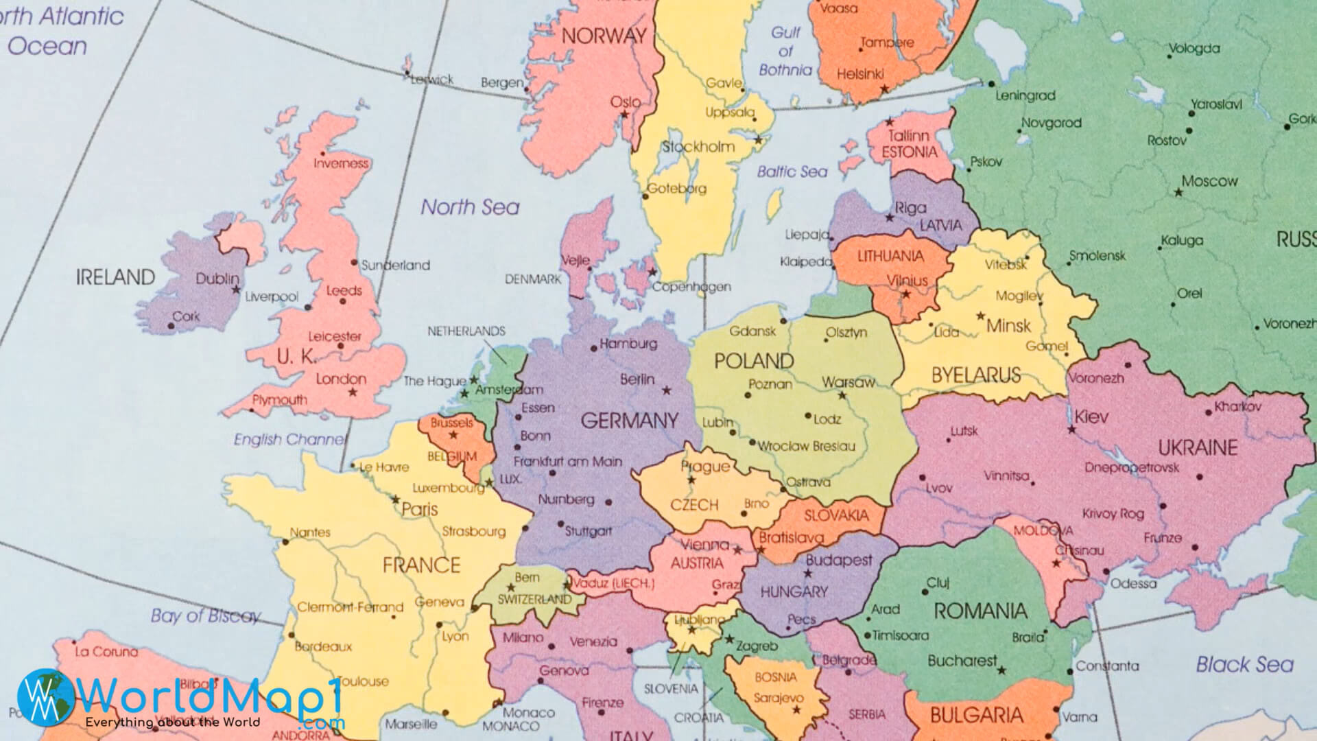 Europe Map and Latvia